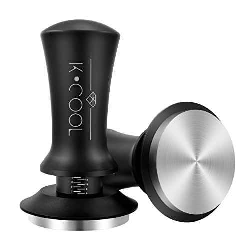 K Cool 58Mm Espresso Tamper, Premium Barista Tools Coffee Tamper With Spring Loaded, Stainless Steel Base Tamper Compatible With Espresso Machine Rancilio, Gaggia Bottomless Portafilter (58Mm, Black) #TOP5