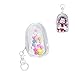 Clear Doll Display Case Keychain for Mystery Box Mini Figures, PVC Doll Bag Keychain Charms with Pompom Ball for Collectibles
