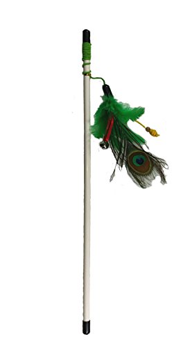 PeSoBo Katzenangeln Angel Katze Spielzeug (Pfauenfeder mit Glöckchen) Cover