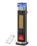 Electric Heater for Home, 3 in 1 Portable Space Heater with Humidifier/Ambient Light, 2000W Ceramic Energy Efficient Room Heater, 3 Modes, 12H Timer, Remote Control, Overheat & Tip Over Protection