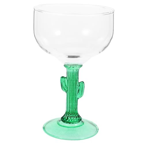 POPETPOP Copa Margarita Diseño de Cactus Transparente Vaso de Cóctel Elegante para Bar Hogar y Fiestas Capacidad Decoración de Escritorio Reutilizable