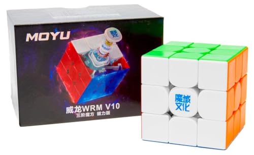 Image of HAWKISTER all ages Moyu WR M V10 Magnetic 3X3 Stickerless Speed Cube, Moyu Weilong WR M V10 Magnetic New Dual Adjustment Professional Flagship 3X3X3 Cube (Magnetic, Standard)
