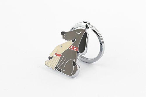 TROIKA DOG & DOGGY – KR18-05/BR – Schlüsselanhänger Hund, Welpe – der beste Freund des Menschen – Metallguss/Emaille– glänzend – verchromt – beige, braun – TROIKA-Original