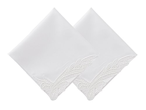 [ハグハンカチーフ] ハンカチ 白 レディース (ノーブル 2セット組／個装) ブライダル 結婚式 ウェディング フォーマル 卒業 卒園 記念品 お揃い