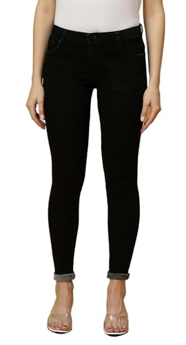 Image of TWGE - Women's Mid Rise Skinny Fit Jeans - Single Button, Stretchable Denim Pants - Ankle Length - Stylish Casual Wear Pack of 1