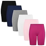 Tuliara 6 Pack Girls Bike Shorts, Athletic Biker Volleyball Spandex Girls Shorts with Elastic Waistband for Toddler Kid Teen Mixed Color A 14-16Y