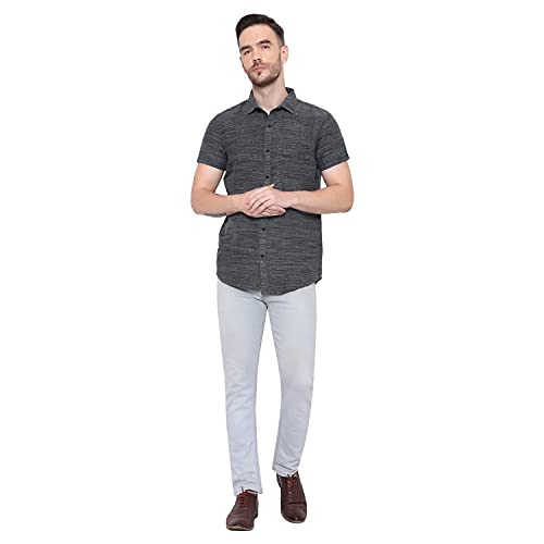 Image of LATEST CHIKAN Men's Cotton Blend Textured Half Sleeves Shirt