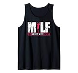 MILF Mom In Love With Fitness Workout Funny Gym Girl Tank Top