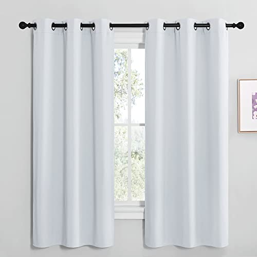 Image of NICETOWN Room Darkening Draperies Curtains Panels, Window Treatment Thermal Insulated Grommet Room Darkening Curtains /Drapes for Bedroom (Greyish White, 2 Panels, 42 by 68)