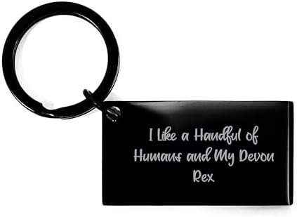 Funny Devon Rex Cat Keychain Gifts from Men Women Friends Coworkers Family - 'I Like A Handful Of Humans And My Devon Rex' Keychain for Devon Rex Cat Lovers image 4