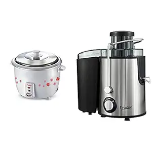 Prestige PRWO 1.8-2 700-Watts Delight Electric Rice Cooker with 2 Aluminium Cooking Pans + Prestige PCJ 7.0 500-Watt Centrifugal Juicer