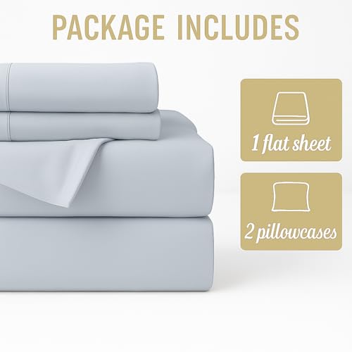 Image of Bedsheets for King - 108x108 Inch Bed - Microfiber Plain Light Grey Bed Sheet Include Pillow Cover, Ultra Soft | for Home, Hotel, Villa, Resort and Guest House