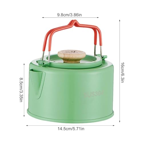 Hervidor de camping de acero inoxidable duradero con aislamiento térmico en mango 6