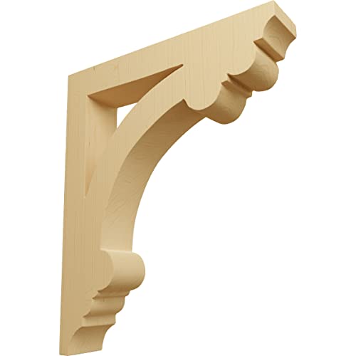 Ekena Millwork CORW02X08X09ELAL Small Ellis Wood Corbels, 1 1/2" W x 7 1/2" D x 9" H, Alder