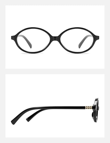Image of Slocyclub Oval Blue Light Blocking Glasses for Women Men Retro Eyeglasses | Filters harmful blue light, reduces eye strain, Vintage oval frame, Lightweight for daily wear