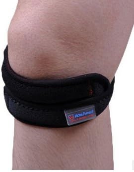 Camewin Kaiwei Fully Adjustable Jumpers's Knee Patellar Tendon Support Strap Band.- Knee Support Brace Pads Fit Running,basketball Outdoor Sport, Size One,Black