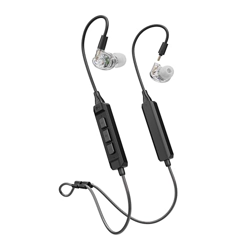 Image of MEE audio MX1 PRO Musicians' in-Ear Monitors Wired + Wireless Combo Pack: Includes MX1 PRO Dynamic Driver IEMs, 2 Cables, and Hi-Res Bluetooth Audio Adapter w /aptX, LDAC & Built-in Headset (Clear)
