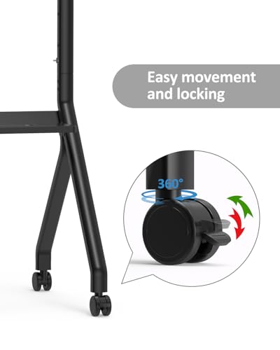 Image of Smart Board Stand for 55-86 Inch Interactive Whiteboards, Adjustable Rolling TV Stand with 360Swivel Lockable Wheels, Suitable for Offices, Classrooms, Home and Other Workspaces