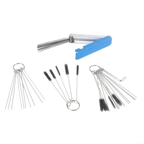 Lot de 4 brosses de nettoyage pour carburateur, aiguilles de nettoyage en acier inoxydable pour voitures, motos, tronçonneuses ATV