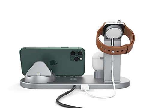 Image of 4 In 1 Usb Fast Wireless Charger Stand For Smartwatches (Gray)