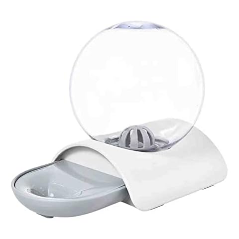 LQWYALG Gravity Waterer Bowl Dispenser, Pet Water Feeder Transparent Bubble Water Dispenser Pet Automatic Water Dispenser Automatic Water Dispenser (Grey) Cover