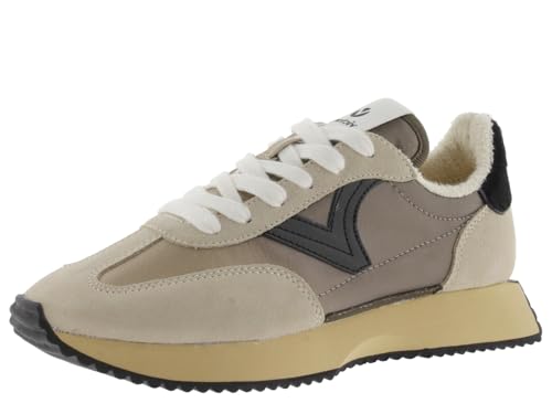 victoria Basket Cosmos Nylon Metalizado & Piezas Serraje En Contraste & Suela En Sierra 1134111 para Mujer Beige 37