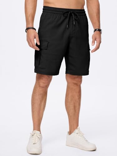 Image of Vogaan Men's Cotton Blend Multi Color Cargo Shorts | Regular Fit | 5 Pocket Casual Utility Shorts