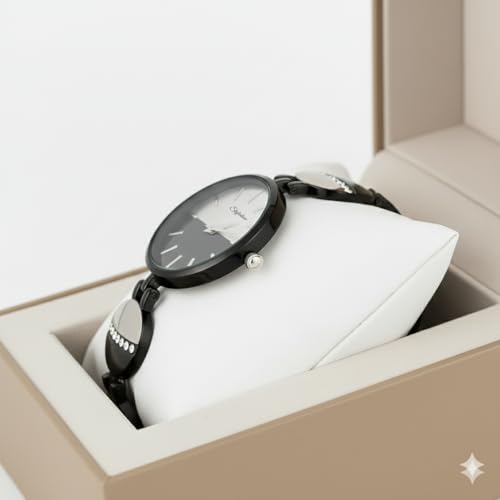 Image of STYLEDOSE Women's Elegant Silver-Tone Bangle Watch Women Analogue Wrist Watches for Women's & Girls&Ladies Diamond Studded Rosegold Stylish Bracelet Strap