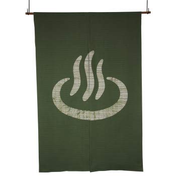 綿のれん 温泉マーク M-567 ウグイス 約巾85×丈120cm CMLF-1614054