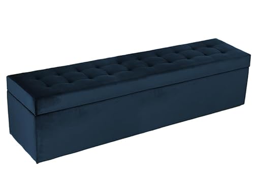 Sgabello imbottito 45x160 cm colore blu navy