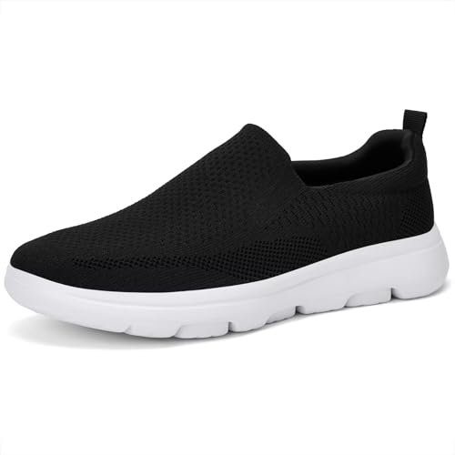 TIOSEBON Men's Slip on Loafer Shoes Comfortable Mesh Casual Walking Sneakers Black 9 US - Main Image