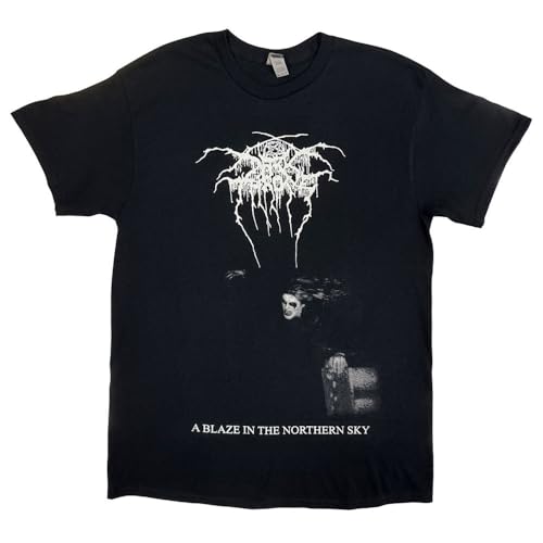 Image of Men's Dark Throne A Blaze in The Northern Sky T-Shirt Black, Black, XL