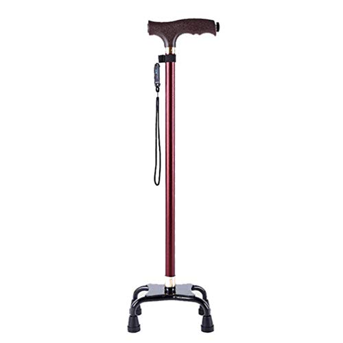 Stick de marche pour seniors en bois noble et aluminium brossé haute stabilité