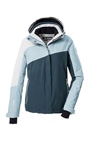 killtec Damen Skijacke/Funktionsjacke mit abzippbarer Kapuze und Schneefang KSW 26 WMN SKI JCKT, hell eisblau, 44, 43412-000