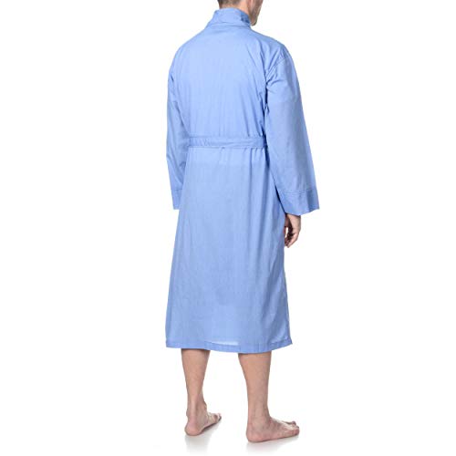 Hanes Men's Lightweight Woven Broadcloth Robe, Xl/2Xl, Blue #TOP2
