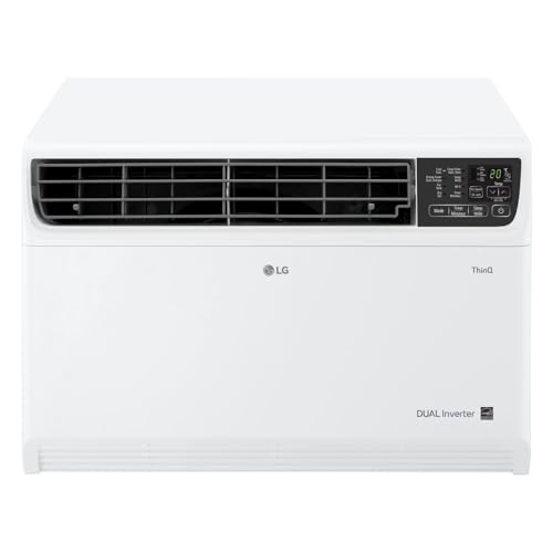 LG 14,000 BTU DUAL Inverter Smart Window Air Conditioner, 115V, Cools 800 Sq. Ft. for Bedroom, Living Room, Apartment, Quiet Operation, ENERGY STAR®, works with LG ThinQ, Amazon Alexa and Hey Google