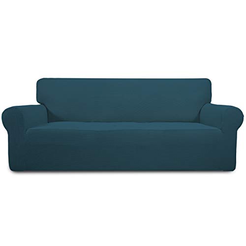 Image of Easy-Going Stretch Sofa Slipcover 1-Piece Sofa Cover Furniture Protector Couch Soft with Elastic Bottom for Kids, Polyester Spandex Jacquard Fabric Small Checks (Sofa, Deep Teal)