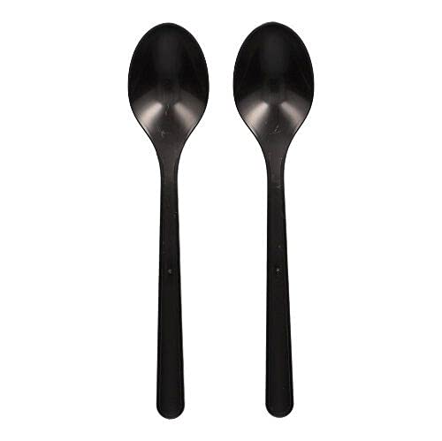 Haval Cuillères Bio-PP 18,5 cm, noires, très solides, 96437, réutilisables, lot de 50