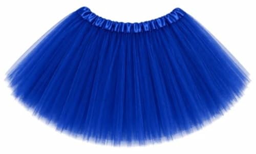 Hair Bow Company Girls & Teens Classic Royal Blue Tutu Skirt – 3-Layer Fluffy Tulle Tutu Skirt with Satin-Lined Stretch Waistband – Comfortable & Durable (Girls 8+, 13" Length)