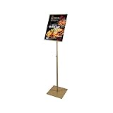 GZ Support réglable pour Poster sur Pied Poster Avis Porte-Affiche A3 / A4 for publicité sur écran, Hauteur de Socle Ajustable, enseigne d'affichage Verticale et Horizontale affichée, Or (Size : A3)