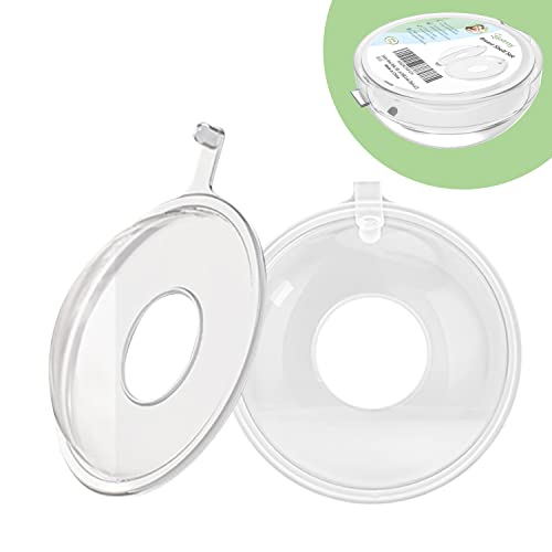 Image of New Model with Plugs! 2PCS Breast Shells, Milk Saver, Wearable Nursing Cups, Protect Sore Nipples for Breastfeeding, Collect Breastmilk Leaks for Nursing Moms, BPA-Free and Reusable