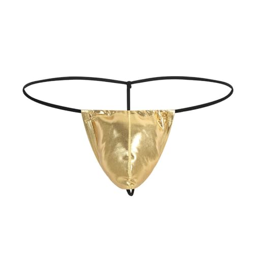 Male Sexy G-string Metallic Shiny Underwear Fashion Party Thin Strap Nylon Thong Under Panties
