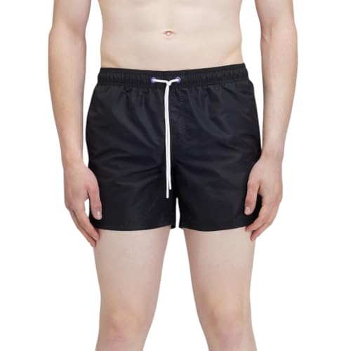 Sundek Costume Da Bagno Corto Vita Elasticata Iconic Taffeta Arcobaleno 2 Colori (It, Testo, L, Regular, Regular, Black 01) - 2