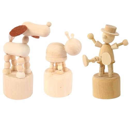 SEABABOO Bambole in Legno, Legno da Painted Figure Bambola, Non Finite Peg Doll Legnos, per Fai da Te e Pittura, Decorazione del Desktop, Regalo di Compleanno, 3 Pezzi (Piccoli)