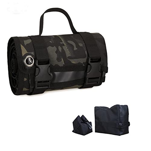 Jffcestore Tactical Shooting Non Padded Mat,Durable Roll Up Shooting Non-Slip Mat And Shooting Rest Bags Hunting Accessories,Hunting Mats For Shooters (Black Camo) #TOP24