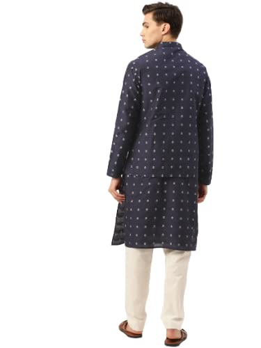 Image of SOJANYA (Since 1958 Men's Pure Cotton Sequined Embroidred Kurta - Perfect for Festivals & Functions