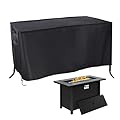 Rilime Fire Pit Cover Rectangular,45in Waterproof Firepit Covers Rectangular for Propane Fire Table,45"L x 23"W x 25"H,Black