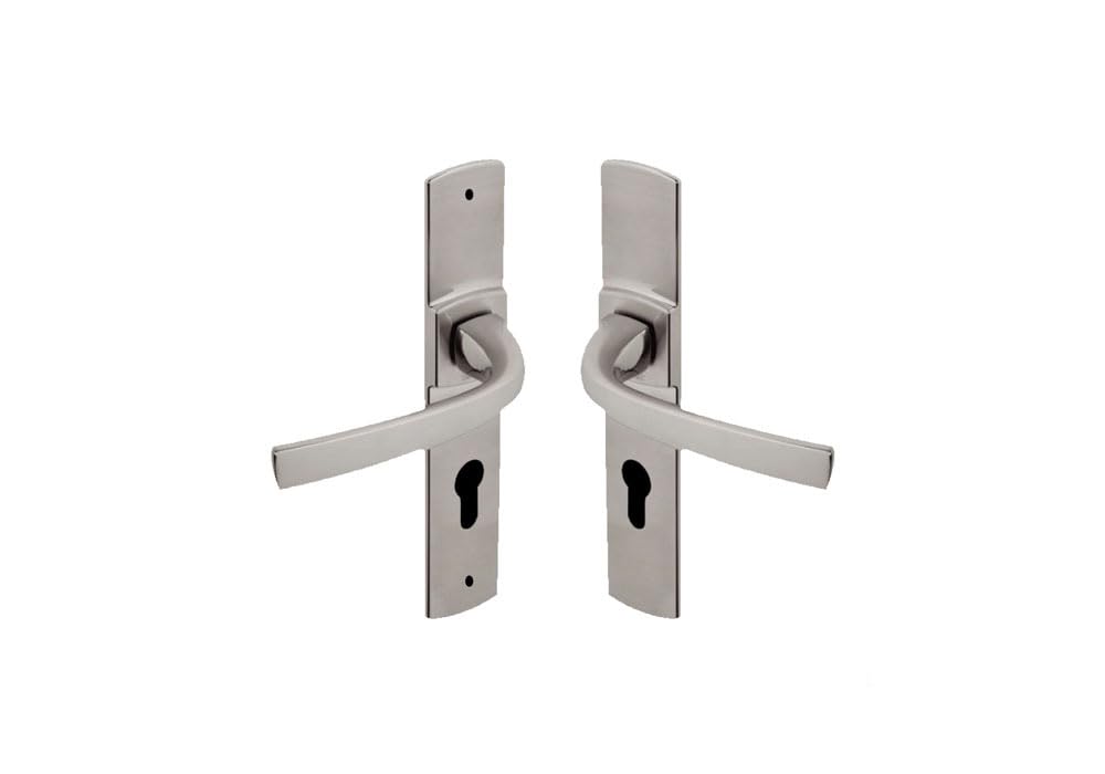 Vachette Muze Door Handle Set on Large Plate, Key Version I, Entrance Door, Office, Garage, Distance 195 mm