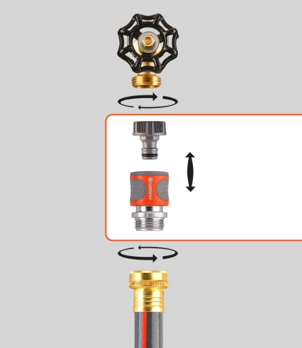 5-Piece Premium Metal Quick Connect Garden Fittings: Hose Attachment Kit for 5/8 Inch or 1/2 Inch Hose - Quickly Attach Sprinklers, Spray Nozzles, and Accessories.
