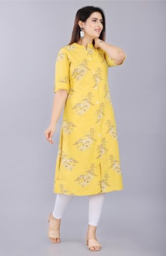 Image of Women Printed Collar Neck Half Sleeve Regular Fit Formal Kurti for Women's